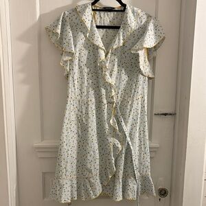 Tara Jarmon Light Blue Dress with Yellow Floral Print